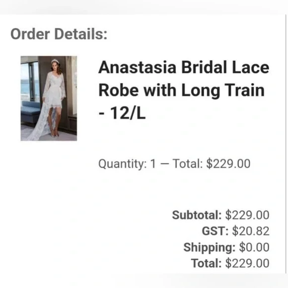 Size 12 ANASTASIA BRIDAL LACE ROBE WITH LONG TRAIN - NEVER WORN - Picture 17 of 17